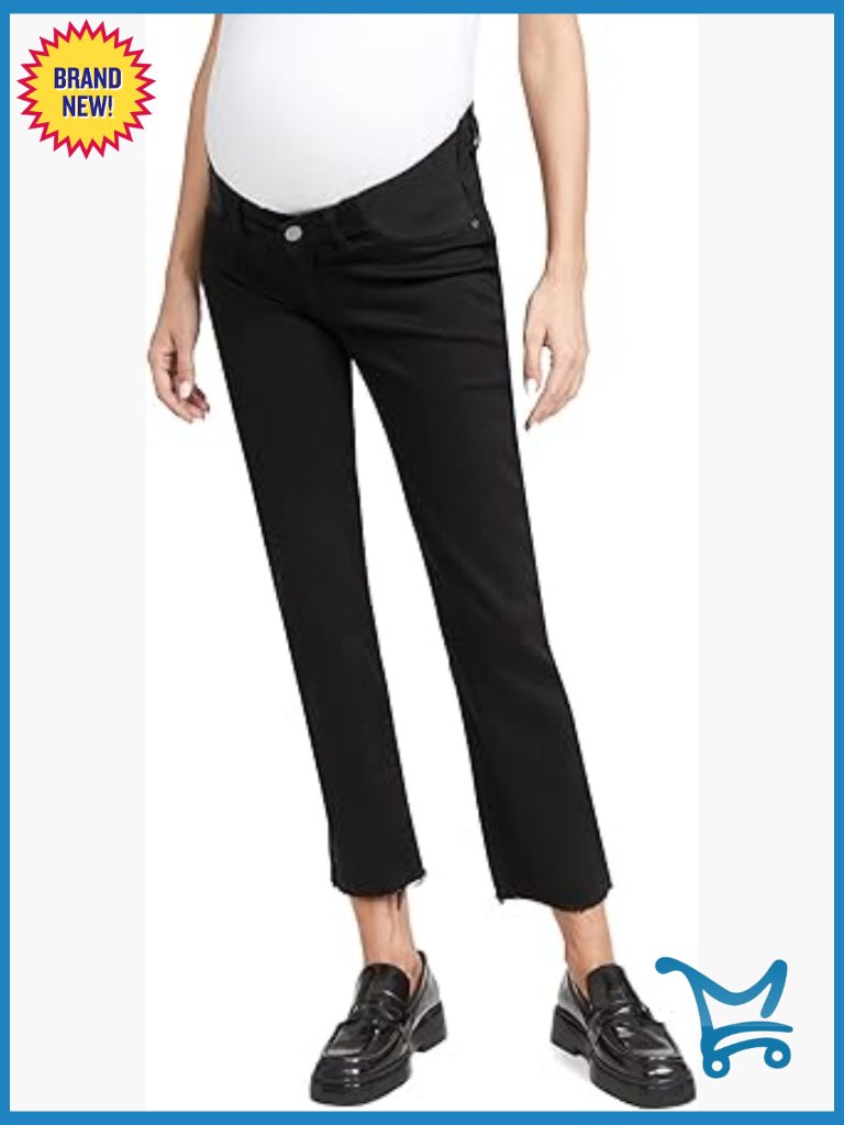 Straight Leg Maternity Ankle Jeans Raw Hem